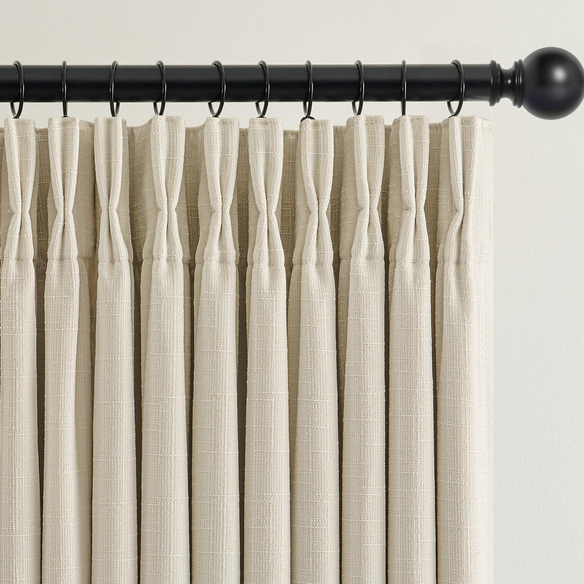 Cream Beige Blackout Linen Curtains 102 Inches Long for Bedroom Pinch Pleated Black Out Curtains Lined 2 Layers Memory Shape Noise Reducing Rustic Farmhouse Living Room Darkening Window Drapes 50x102 (Cream Beige / 50"W x 102"L (Pack of 2))
