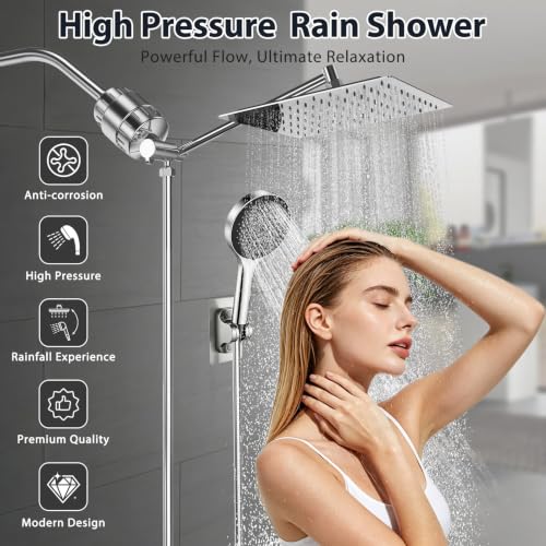 High Pressure Rain Showerhead Combo Handheld Shower Spray Set Shower Stalls Must Have