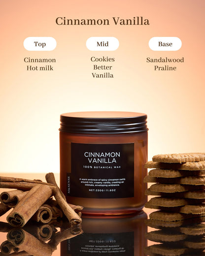 Cinnamonvanilla Candles for Home Scented Holiday Baking Gift 11.6Oz (Medium Jar / CinnamonVanilla)