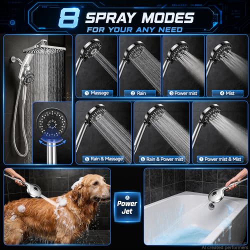 Rain Shower Head with Handheld