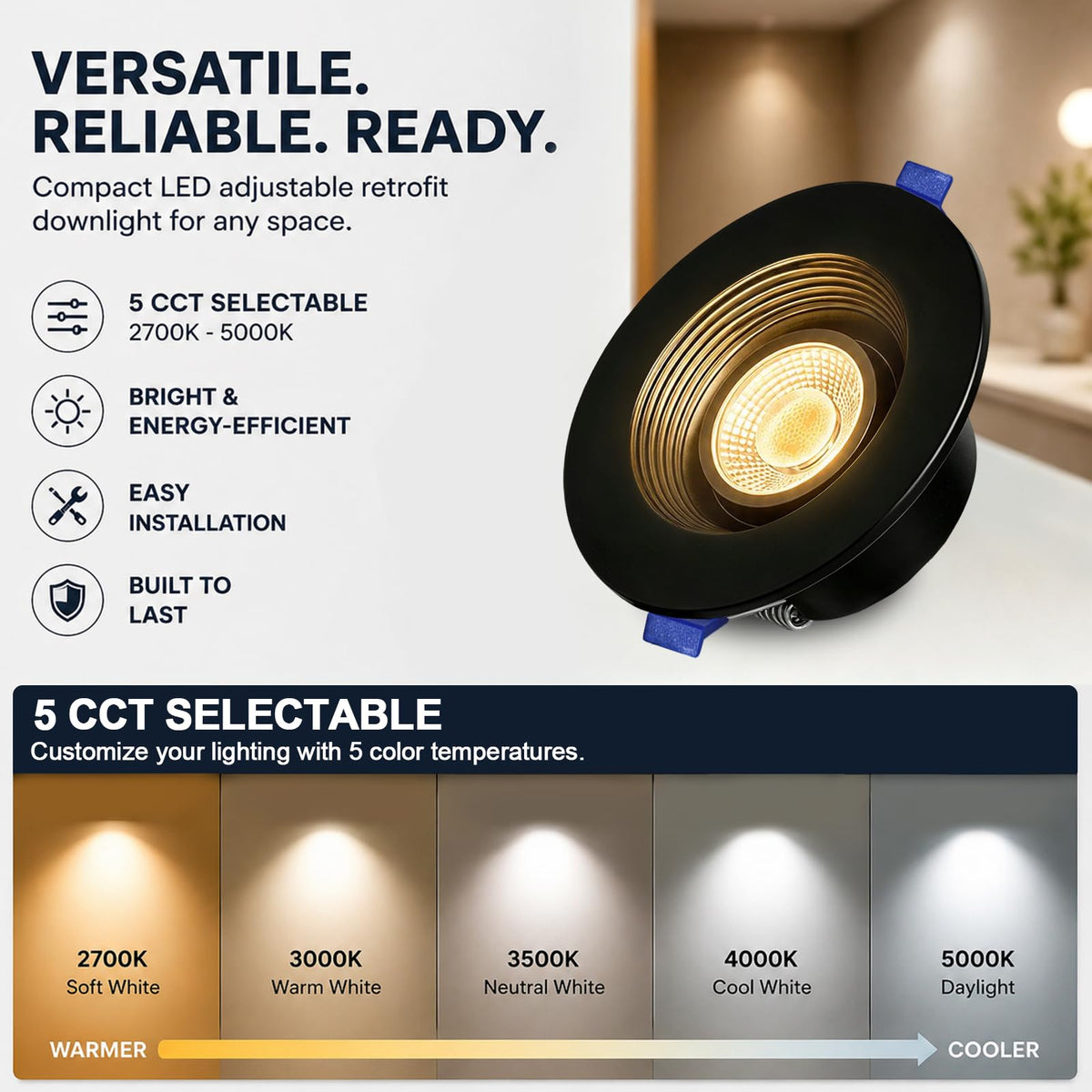 4 Inch Black LED Eyeball Gimbal Recessed Light (6P-Black / 4 Inches Anti-glare)