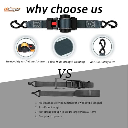 Retractable Ratchet Straps 2" x 13ft 2