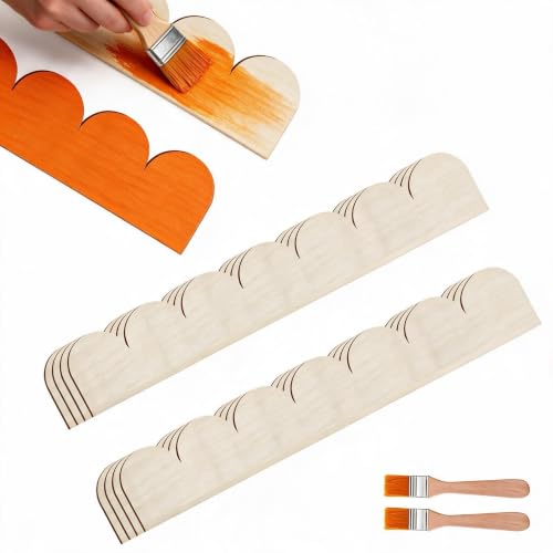 Unfinished Scalloped Decorative Wood Trim Scalloped Edge Decorative Wood Molding Cute DIY Moulding Trim for Home Wall Window Cabinet Shelf Door Frames Decoration
