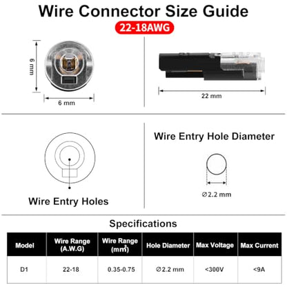Quick Connect Wire Connectors for 18