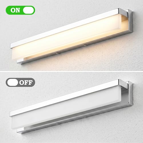 LED Bathroom Vanity Light Fixture Over Mirror Modern Rectangle Metal Lighting Bar 4000K Daylight Wall Sconce