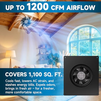 Solar Attic Fan with 8" Removable Roof Vent