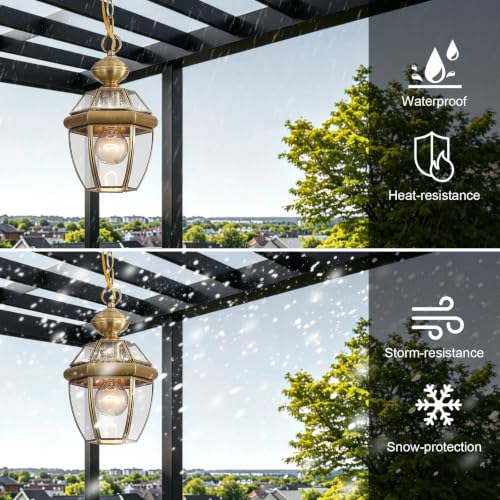 Solid Brass Outdoor Pendant Light Fixture