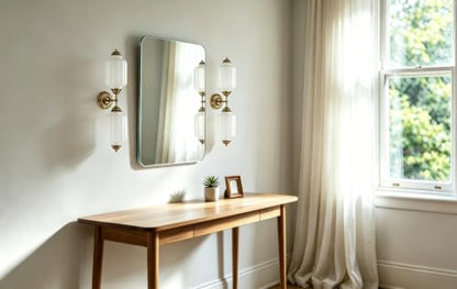 Vintage Milk Glass Gold Wall Sconce with Brass Finish