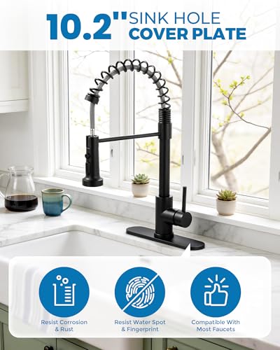 10.2 Inch Faucet Deck Plate (Matte Black)