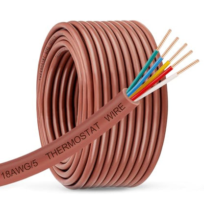 18 5 Thermostat Wire 30FT (Brown-18/5 / 30FT)