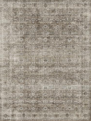 2x3 Entryway Rug Grey Washable Vintage Rugs for Entryway Kitchen Low Pile Non