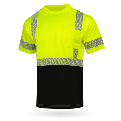 High Visibility Safety Reflective T Shirts for Men (XX-Large / Yellow+black)