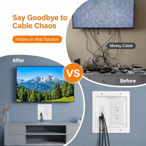 in Wall Cable Management Kit with Recessed Outlet Box