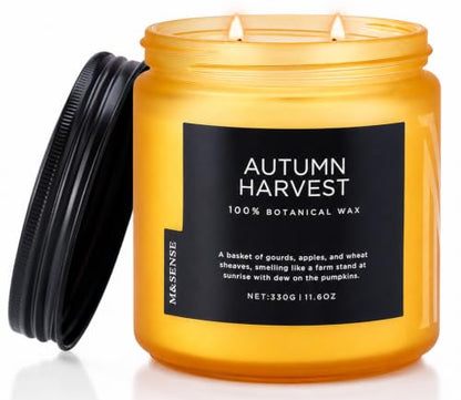 Autumn Harvest Scented Candle Fall Decorative for Home Table Decor (Medium Jar / AutumnHarvest)