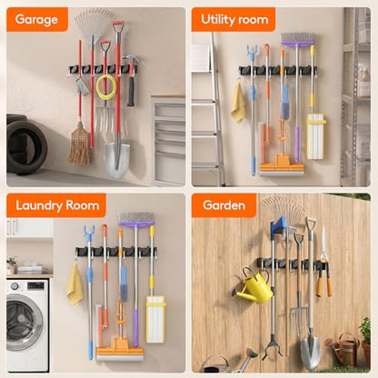 Mop and Broom Holder Organzier Wall Mount Non