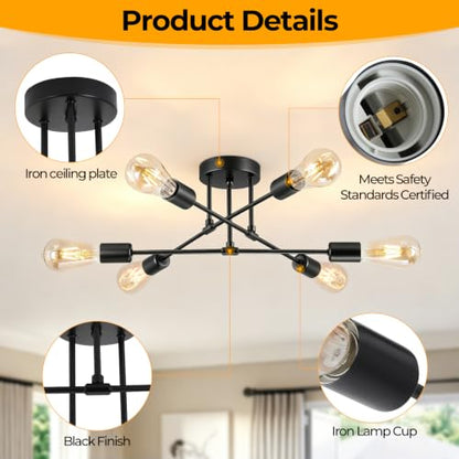 6 Lights Sputnik Chandelier
