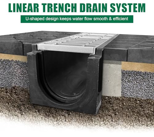 Large Capacity Trench Drain System for Yard