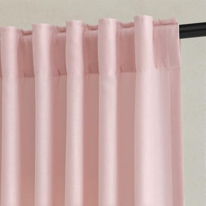Pink Linen Curtains 84 Inches Long Drape for Living Room 2 Panels (Pink / 52"W x 84"L (Pack of 2))