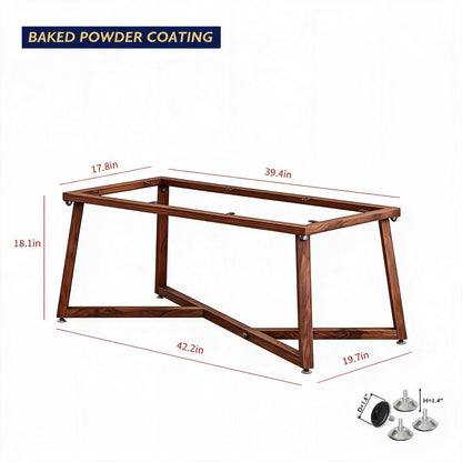 18 Inch Metal Table Legs for DIY Coffee End Table Bench (Walnut Color)
