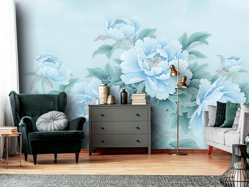 Blue Flower Cluster Realistic Style Landscape Mural Flower self (SDY-04 / 157" x 110")