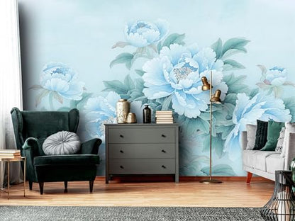 Blue Flower Cluster Realistic Style Landscape Mural Flower self (SDY-04 / 157" x 110")
