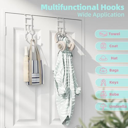 4 Pack Over the (White / Short hooks-4 Packs Fit 1-1/2'' Interior Door)