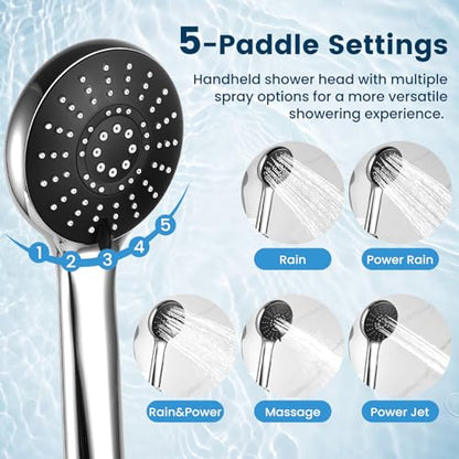 Shower Head with Handheld (D-Chrome / Rectangular 12"(Filter version))