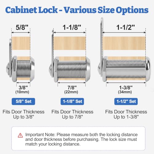 Cabinet Locks with Keys Cam Lock Keyed Alike Cylinder Lock Heavy