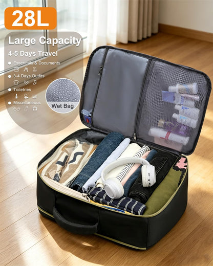 Travel Backpack for Women Men Waterproof Laptop Backpack Airlines Approved Carry On Backpack Bag Computer Bookbag for Business (Black / 17.3 Inch)