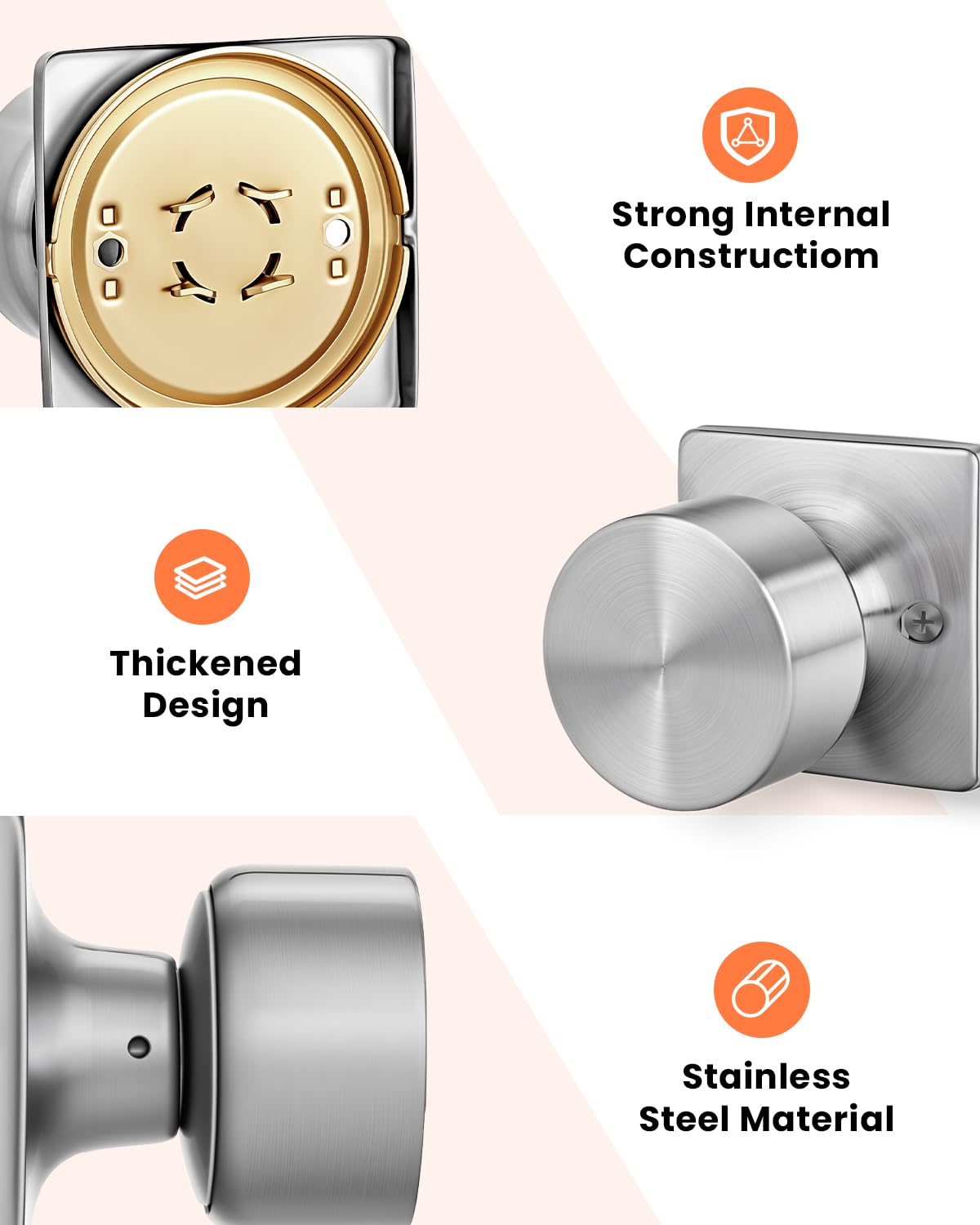 Brushed Nickel Dummy Door Knobs (Brushed Nickel)