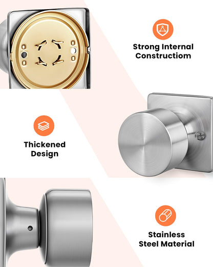 Brushed Nickel Dummy Door Knobs (Brushed Nickel)