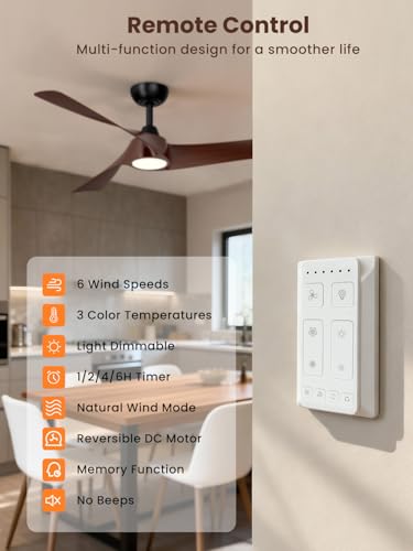 52 inch 3 Blades Ceiling Fan with Remote Control DC Motor