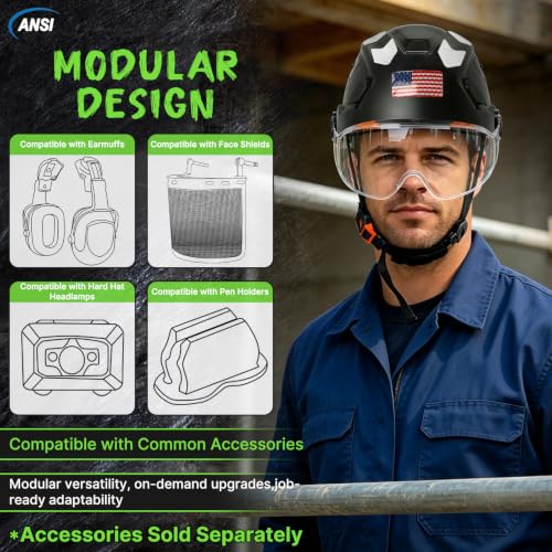 ANSI Z89.1 Type 2 Safety Helmet with Visor