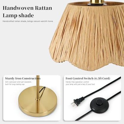 62.5 Inch Floor Lamp for Living Room with Foot Switch