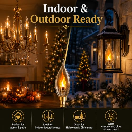 Vicstone Flame Light Bulbs E12 Candelabra
