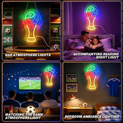 2026 Soccer Championship Trophy 3D Night Light