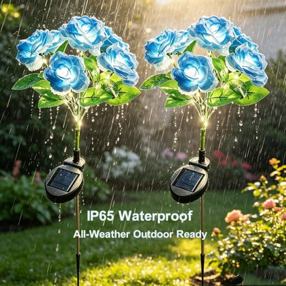 2 Pack Rose Solar Lights
