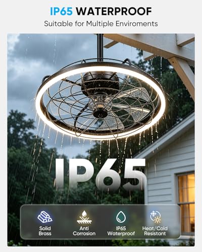 Outdoor Ceiling Fan with Light for Patios
