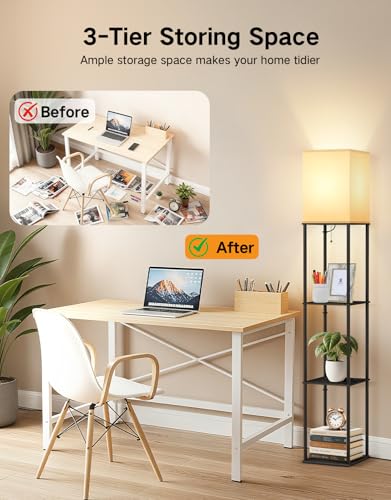 Floor Lamp with Shelves