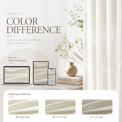 Natural Linen Curtains 240 Inches Long 2 Panels for Living Room (Natural / 50"W x 240"L (Pack of 2))