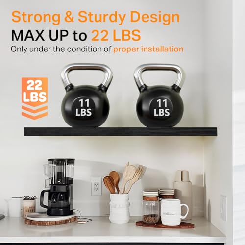 Black Floating Shelves 22.5in (A. Black - Universal Classic Style / 22.5inches)