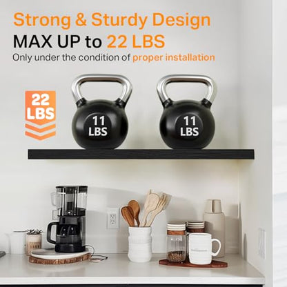 Black Floating Shelves 22.5in (A. Black - Universal Classic Style / 22.5inches)