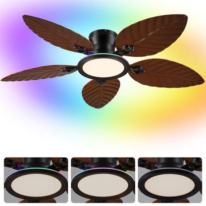 RGB Tropical Ceiling Fans with Lights