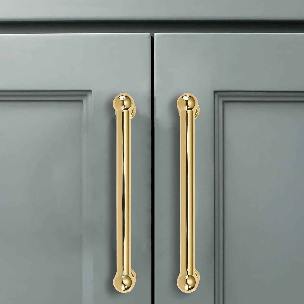 5 Pack 5 inch Solid Handles Real Unlacquered Brass Cabinet Pulls (Unlacquered Brass / 5 Inch)