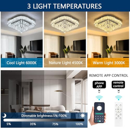 Modern Crystal Chandelier for Living Room Dining Room