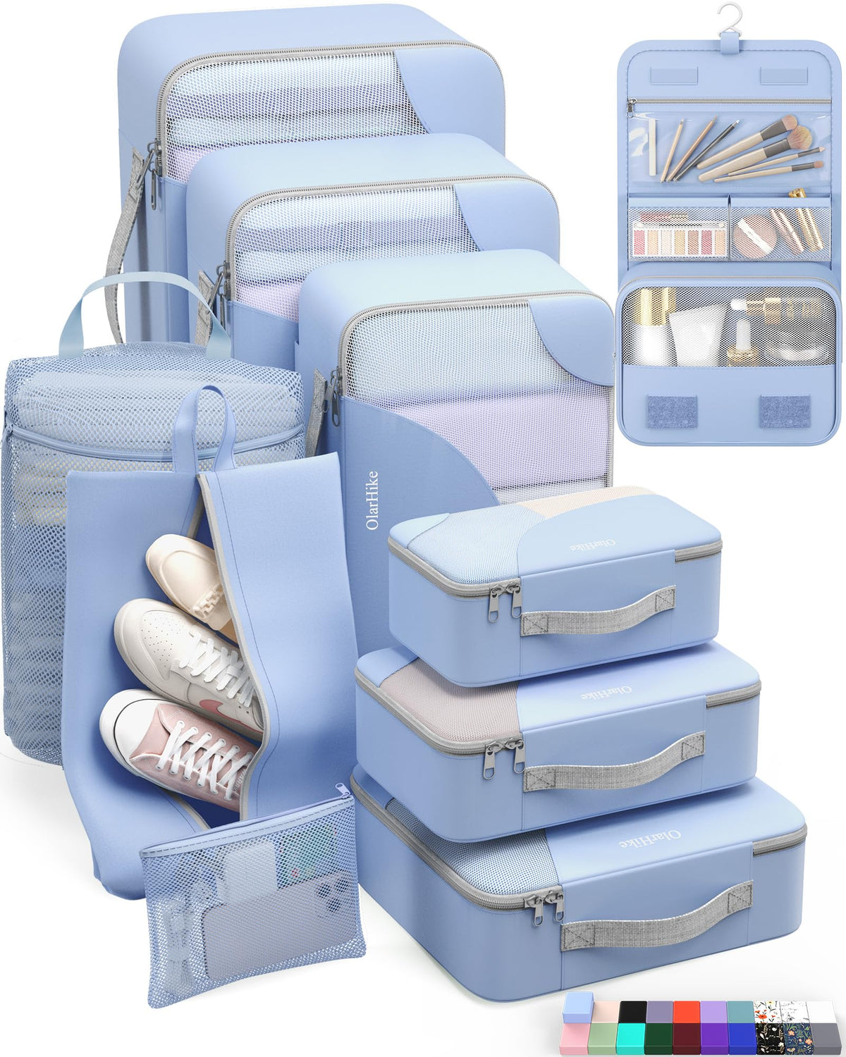 Packing Cubes for Travel (07 Light Blue)