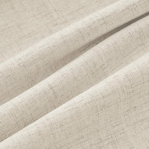 100% Blackout Linen Curtains 2 Panels Set for Bedroom Solid Luxury Decor Thermal Insulation Room Darkening Back Tab Rod Pocket Drapes for Living Room Nursery