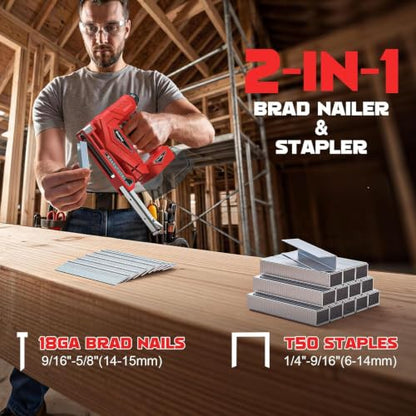 Cordless 2" Brad Nailer Compatible with Dewalt 20V Battery