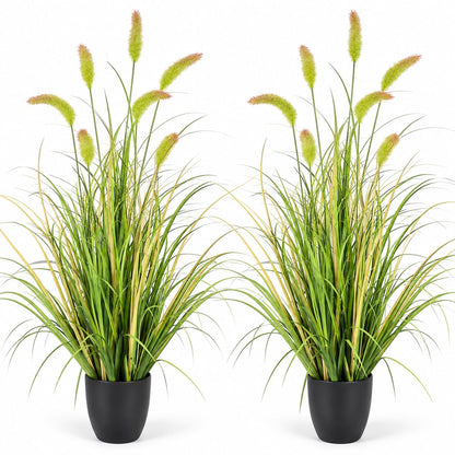 2 PCS 3FT Artificial Foxtail Grass Plants (3FT-Green)