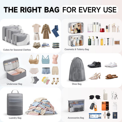 Packing Cubes for Travel (04 Gray)